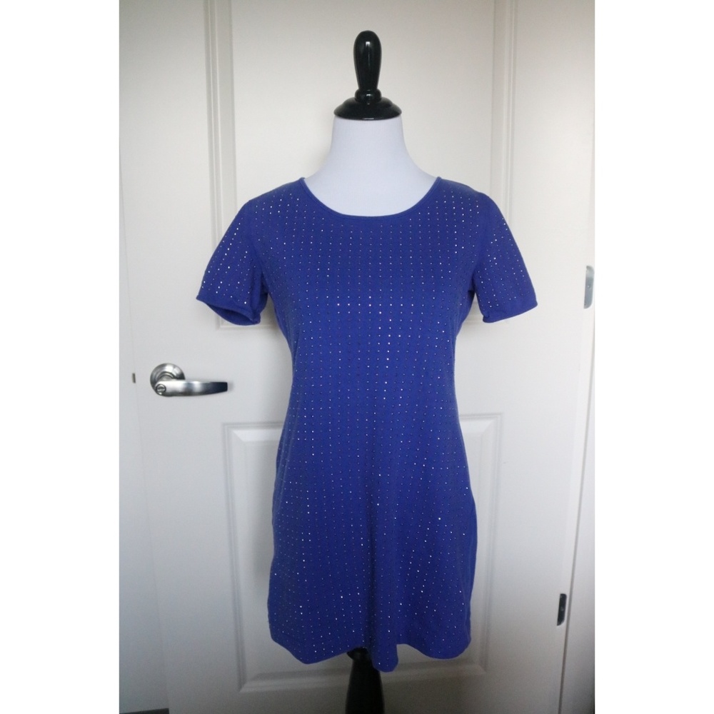 Blue Dress with Metal Studs